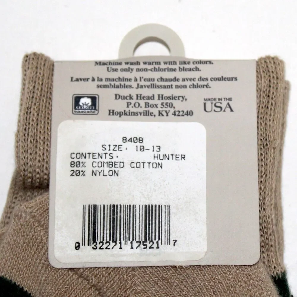 Duck Head socks 1 Pair Hunter green men size 10 - 13 NEW USA